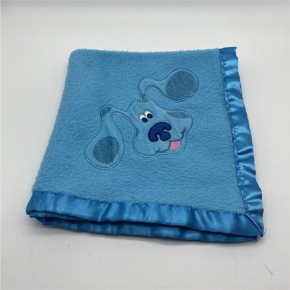 Luvs Blues Clues Security/Receiving Blanket Plush Satin Trim Embroidered